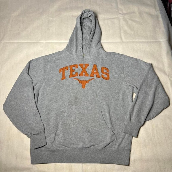 Other - Gray Texas Longhorns hoodie with orange 'TEXAS' embroidered text